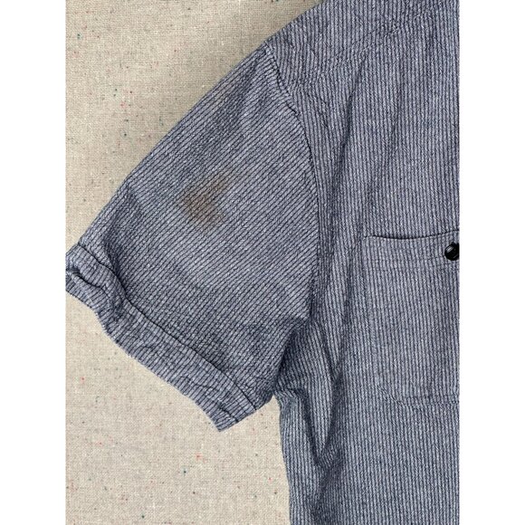 Harley-Davidson Black Label Gray Stripe Short Sleeve Button-Up Shirt Mens Med - Picture 13 of 15